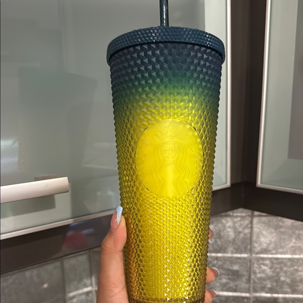 Starbucks Blue and Yellow Gradient Tumbler
